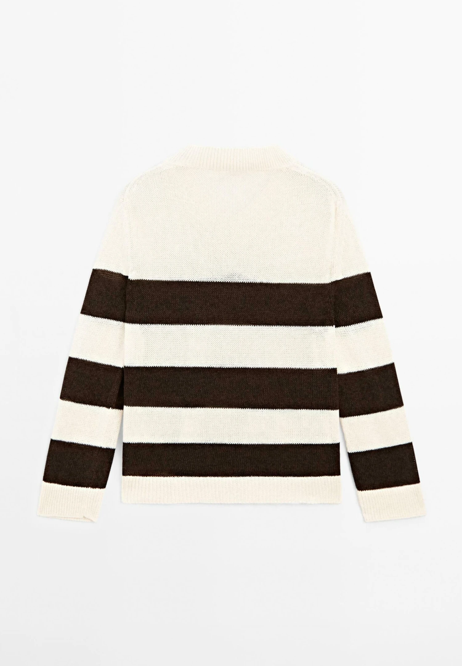 Massimo Dutti STRIPED V-NECK WITH LONG SLEEVE - Jumper - Beige 8 Massimo Dutti STRIPED V-NECK WITH LONG SLEEVE - Jumper - Beige - Image 6