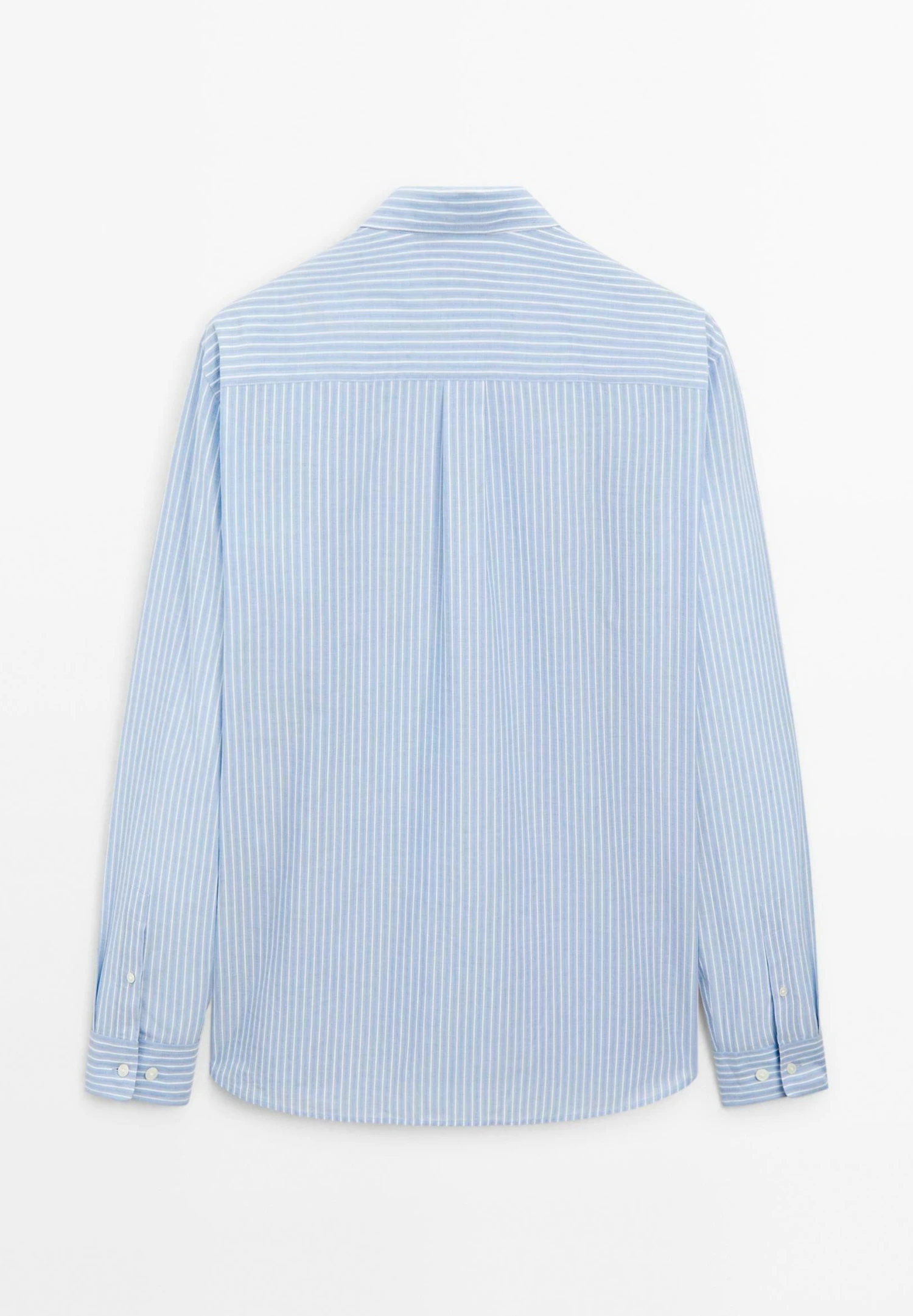 Massimo Dutti REGULAR FIT GARMENT WITH STRIPED DETAIL - Shirt - Blue 9 Massimo Dutti REGULAR FIT GARMENT WITH STRIPED DETAIL - Shirt - Blue - Image 7