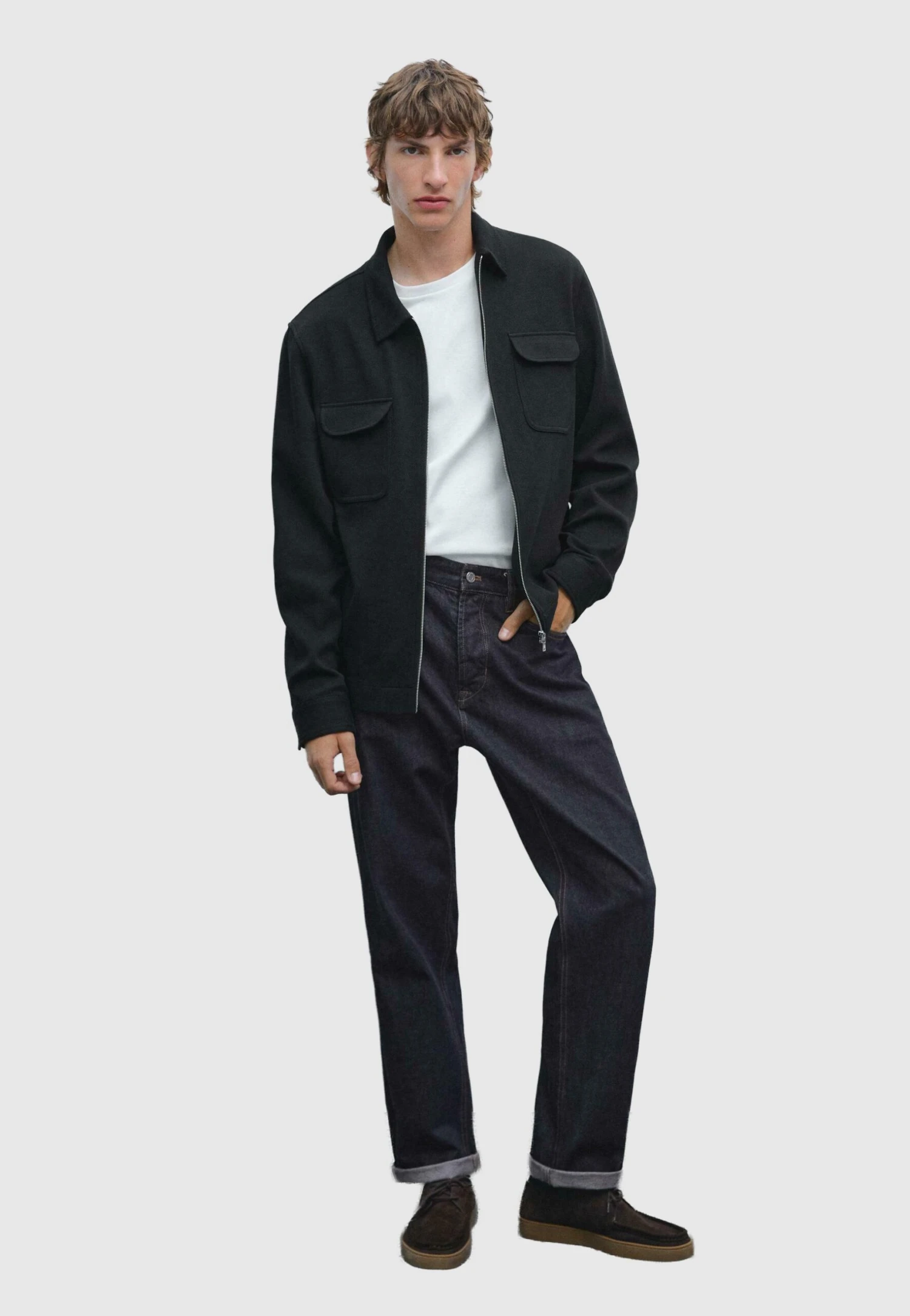 Massimo Dutti BLEND WITH POCKETS - Summer Jacket - Dark Blue 4 Massimo Dutti BLEND WITH POCKETS - Summer Jacket - Dark Blue - Image 2