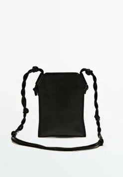 Massimo Dutti Mobile Phone With Woven Strap- Across Body Bag - Black -Massimo Dutti Shop e9199a08c10a4d6997d848ae4ac06514
