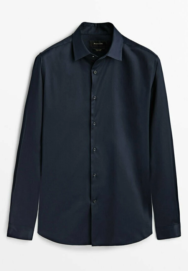 Massimo Dutti Stretch Slim-Fit - Formal Shirt - Dark Blue 11 Massimo Dutti Stretch Slim-Fit - Formal Shirt - Dark Blue - Image 9