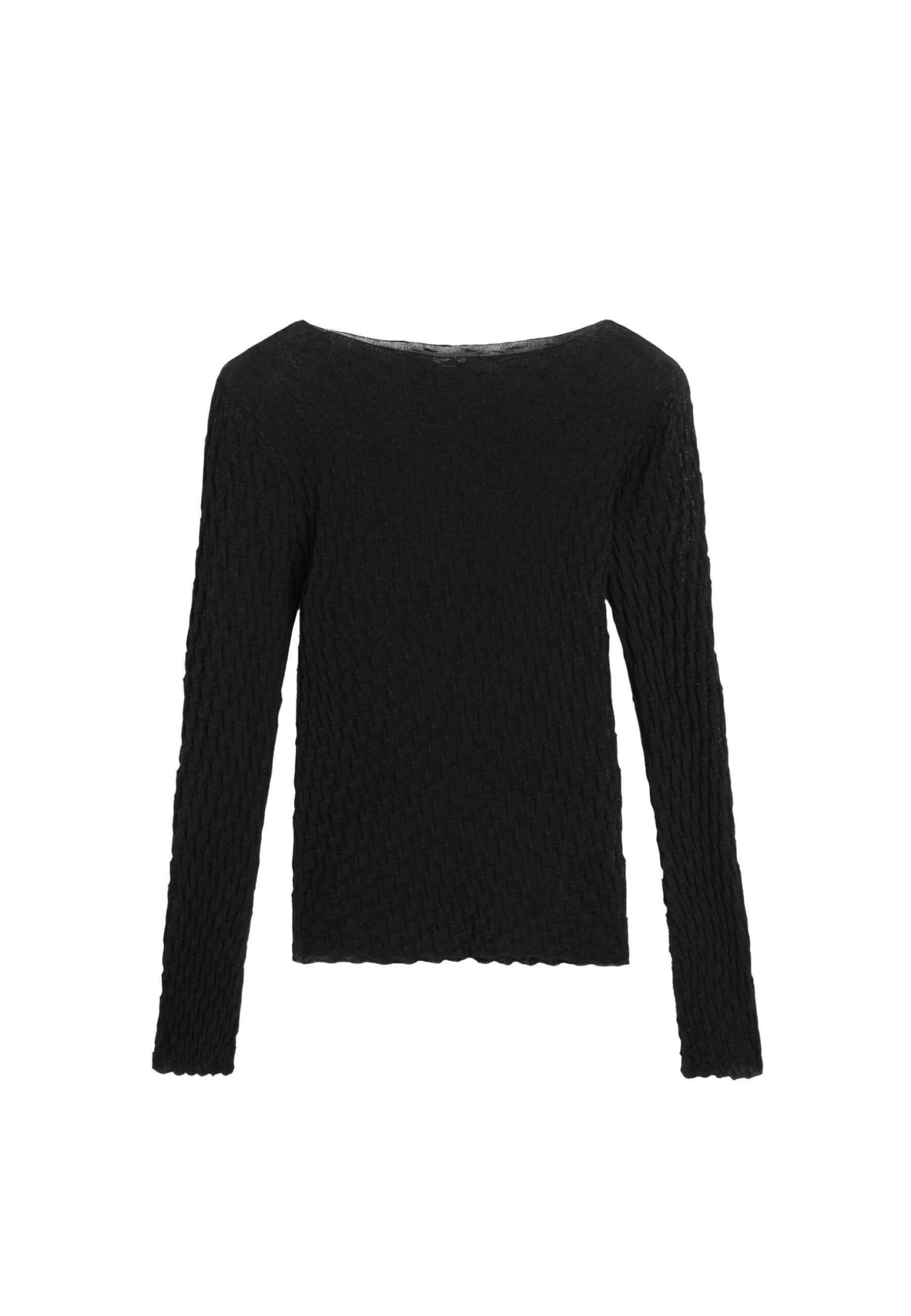 Massimo Dutti CREW NECK LONG SLEEVE TEXTURED - Long Sleeved Top - Light Yellow 12 Massimo Dutti CREW NECK LONG SLEEVE TEXTURED - Long Sleeved Top - Light Yellow - Image 10