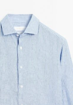 Massimo Dutti REGULAR FIT STRIPED GARMENT - Shirt - Mottled Light Blue -Massimo Dutti Shop ea101a3cf7124b978d086be2507c0972