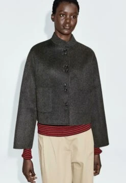 Massimo Dutti SHORT DOUBLE-BREASTED - Summer Jacket - Dark Grey