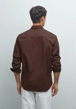 Massimo Dutti SLIM FIT STRETCH - Shirt - Dark Brown -Massimo Dutti Shop ea2b5070c54d4d37a85a97f2a1888da2