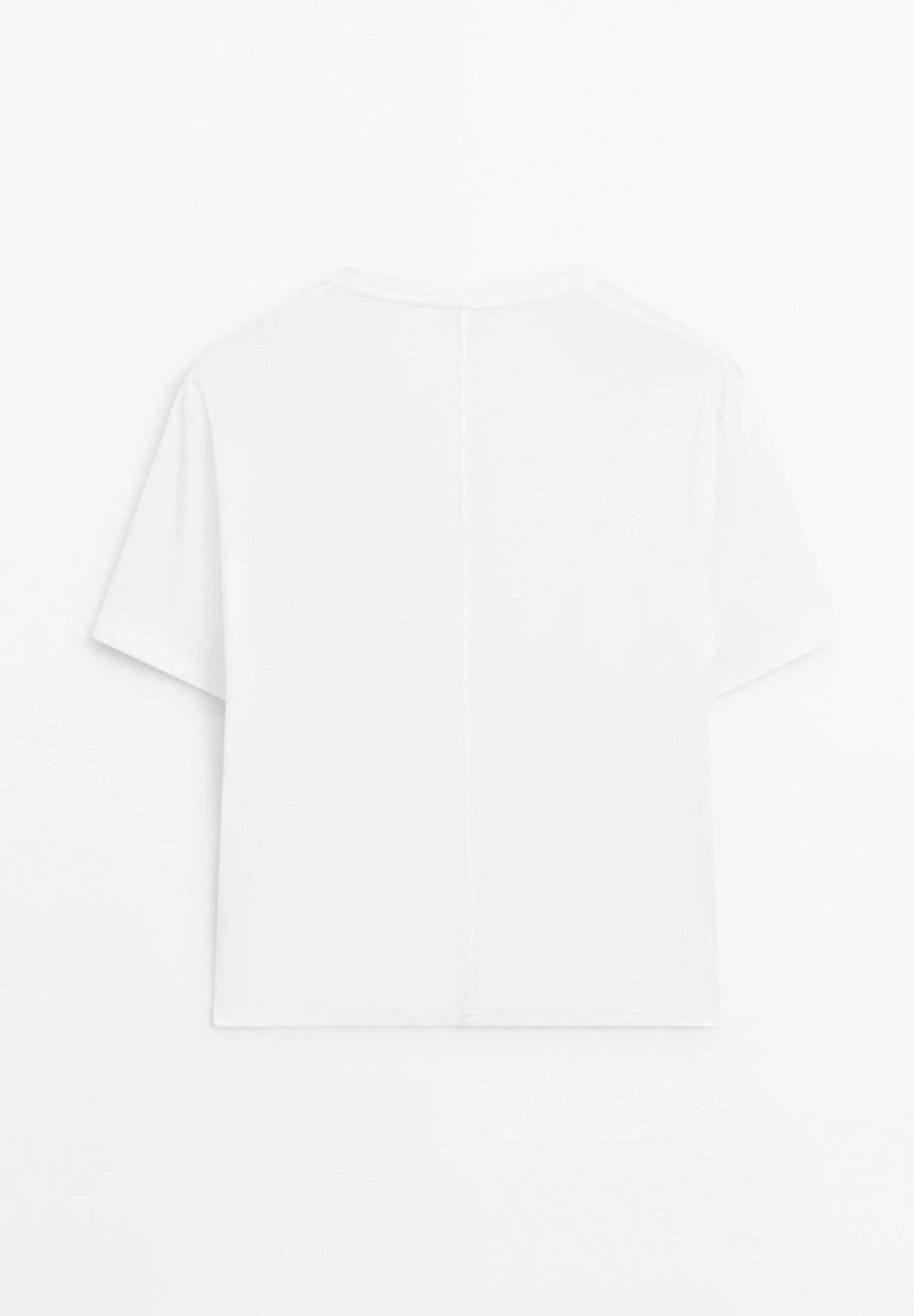 Massimo Dutti SHORT-SLEEVE WITH BACK SEAM DETAIL - Basic T-shirt - White 7 Massimo Dutti SHORT-SLEEVE WITH BACK SEAM DETAIL - Basic T-shirt - White - Image 5