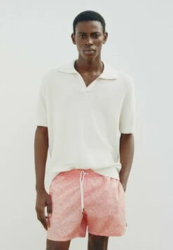 Massimo Dutti Sea Motif Print Trunks 00310285 - Swimming Shorts - Coral