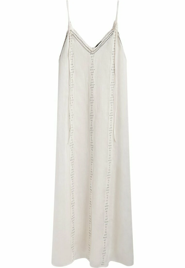 Massimo Dutti With Straps And Embroidery Detail - Maxi Dress - White 8 Massimo Dutti With Straps And Embroidery Detail - Maxi Dress - White - Image 6