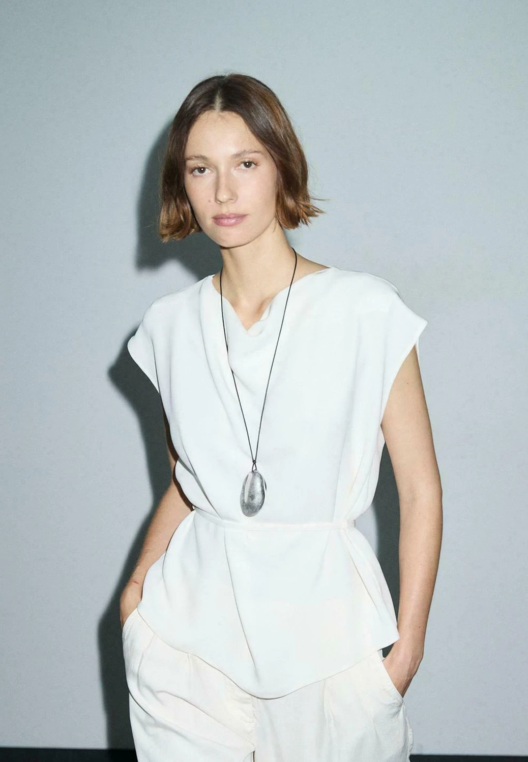 Massimo Dutti CREPE COWL NECK - Top - White 3 Massimo Dutti CREPE COWL NECK - Top - White