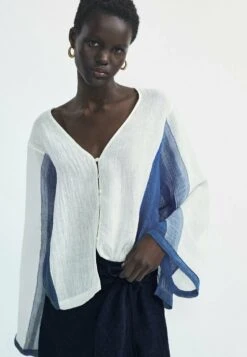 Massimo Dutti Contrast Waffle Blend - Blouse