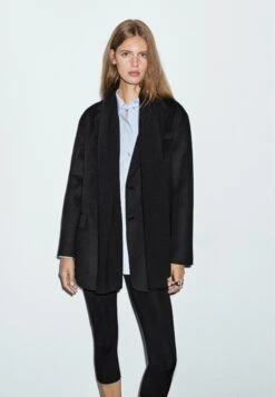 Massimo Dutti LAPEL COLLAR WITH DETACHABLE SCARF - Blazer - Black