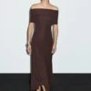 Massimo Dutti LONG STRAPLESS - Shift Dress - Dark Brown -Massimo Dutti Shop eada5310161f4209bd5ef721359b1432