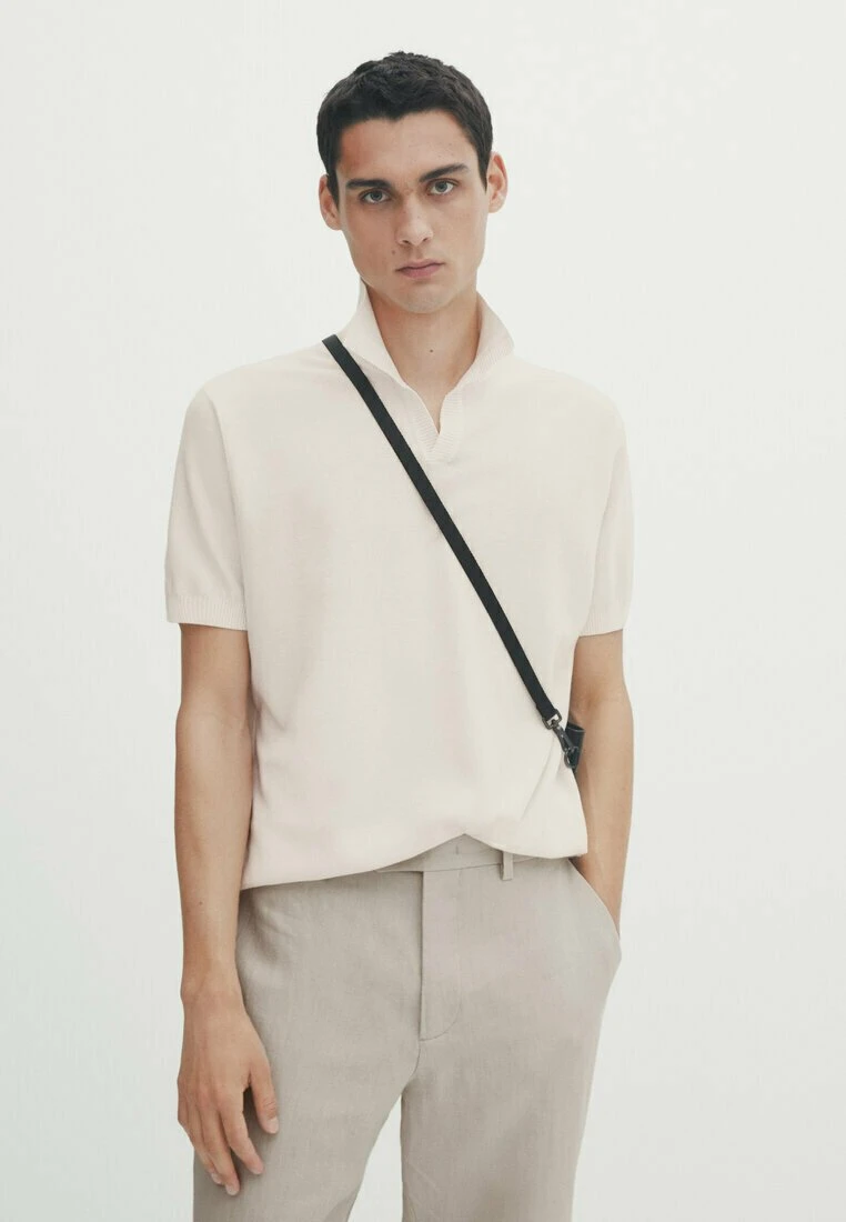 Massimo Dutti Polo Shirt - Beige