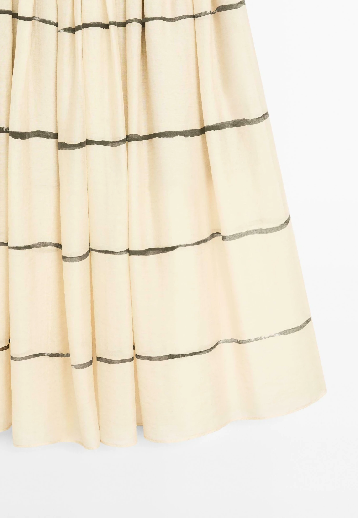 Massimo Dutti STRIPED FLOWING MIDI - Pleated Skirt - Beige 11 Massimo Dutti STRIPED FLOWING MIDI - Pleated Skirt - Beige - Image 9