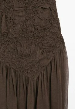 Massimo Dutti LONG SLIP WITH GATHERED DETAIL - Cocktail Dress / Party Dress - Dark Brown -Massimo Dutti Shop eb37f83bf045473abb3fbcfaffd02f72
