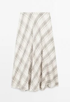 Massimo Dutti FLOWING CHECK MIDI - Maxi Skirt - White 17 Massimo Dutti FLOWING CHECK MIDI - Maxi Skirt - White -Massimo Dutti Shop eb6112bb6cba48eeae15c8686798c0d5