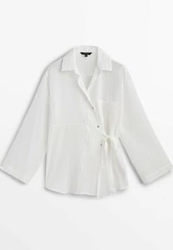 Massimo Dutti Patchwork With Pocket - Button-Down Blouse -Massimo Dutti Shop eb62ecf781c44d3a97633780f2867850