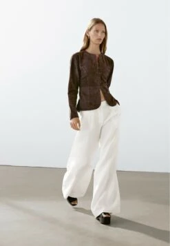 Massimo Dutti DARTED MID-WAIST - Trousers - Mottled Beige -Massimo Dutti Shop ebb616d95a9e484e86cbae897f6ac483