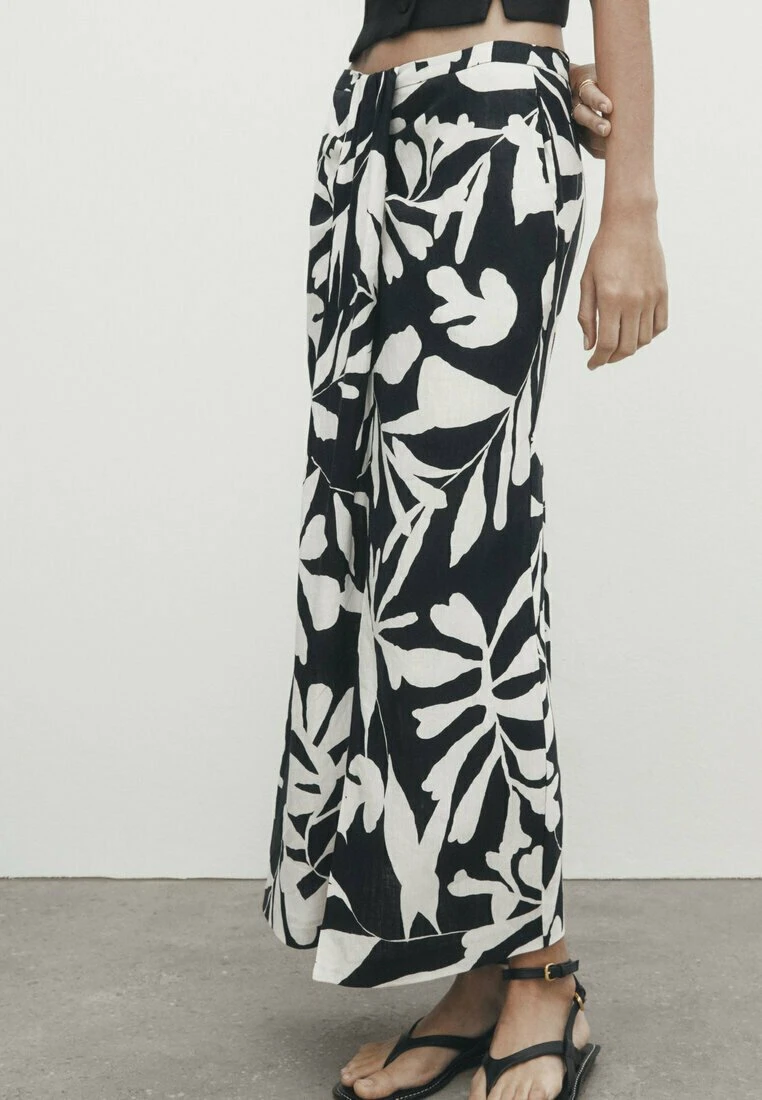 Massimo Dutti Floral Print- Wrap Skirt - Black 6 Massimo Dutti Floral Print- Wrap Skirt - Black - Image 4