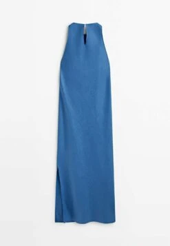 Massimo Dutti Halter - Maxi Dress - Blue -Massimo Dutti Shop ec0638880ea846ff96e51f44391812cf