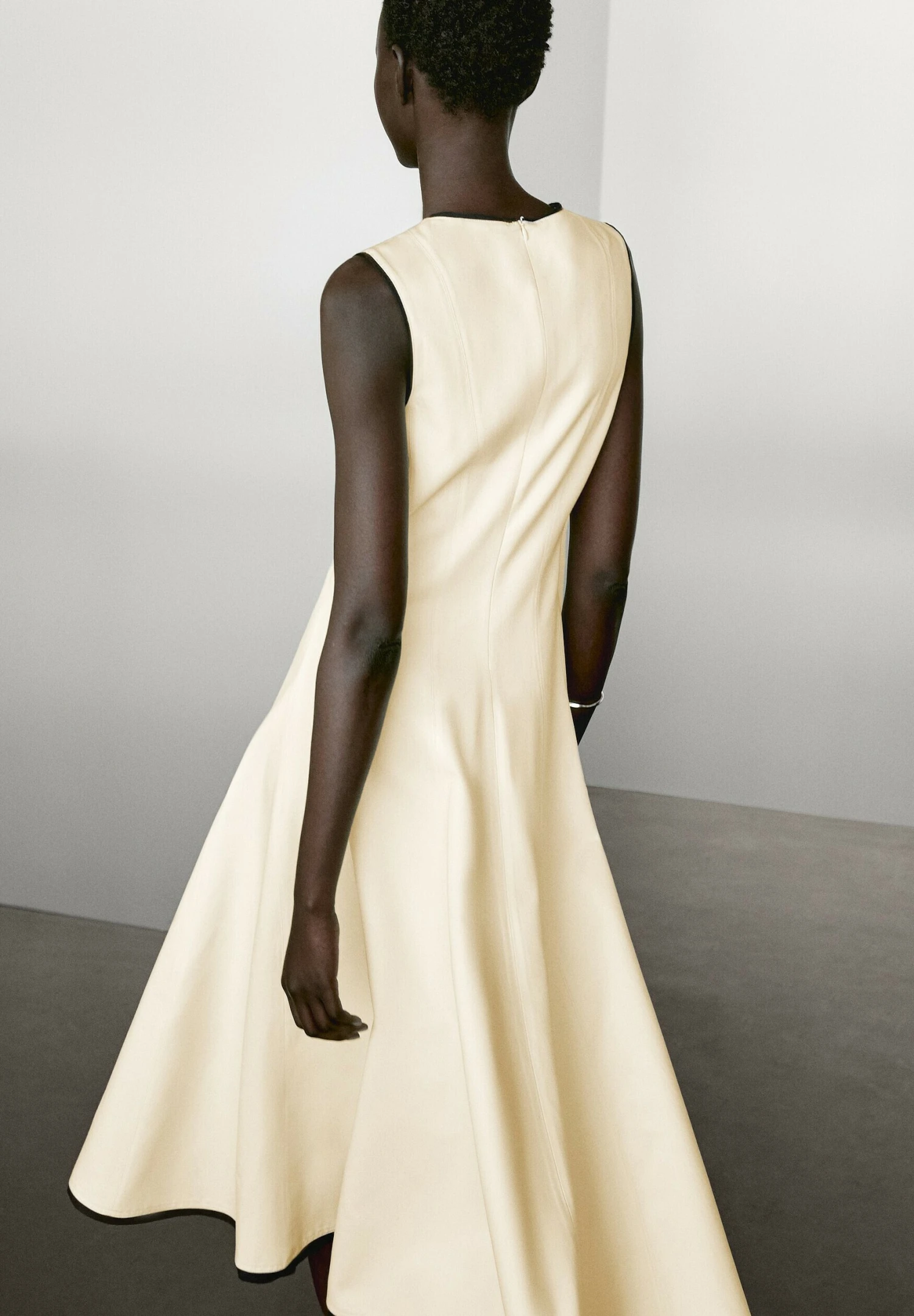 Massimo Dutti FLOUNCE WITH CONTRAST TRIMS - Day Dress - Beige 5 Massimo Dutti FLOUNCE WITH CONTRAST TRIMS - Day Dress - Beige - Image 3