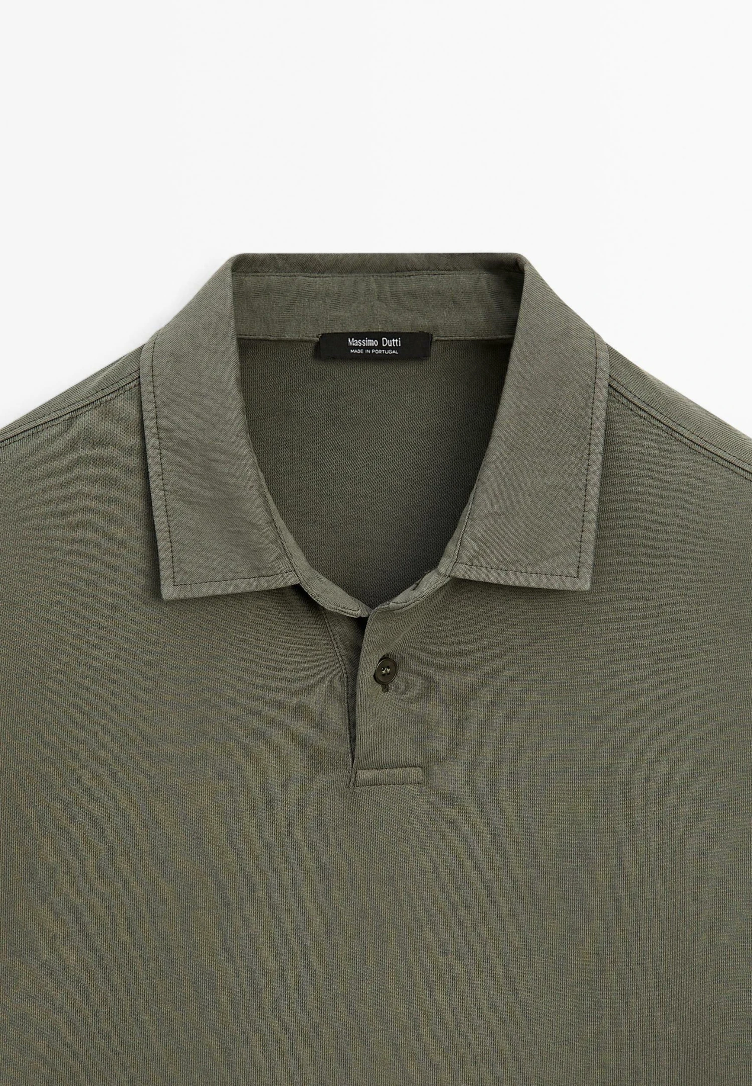 Massimo Dutti DISTRESSED-EFFECT POLO NECK - Long Sleeved Top - Khaki 9 Massimo Dutti DISTRESSED-EFFECT POLO NECK - Long Sleeved Top - Khaki - Image 7