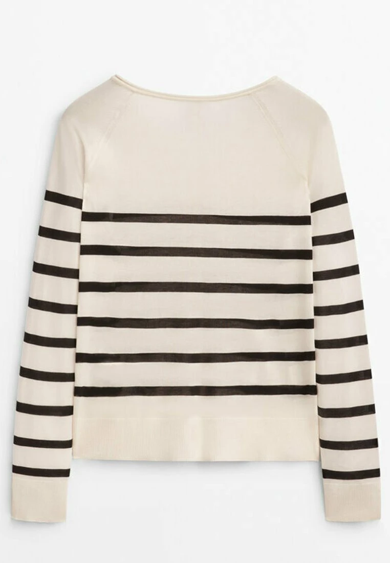 Massimo Dutti V-Neck Extra - Jumper - Beige 4 Massimo Dutti V-Neck Extra - Jumper - Beige - Image 2