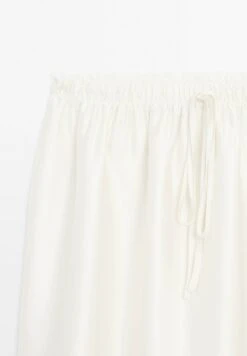 Massimo Dutti CONTRAST LACE-TRIMMED - A-line Skirt - White -Massimo Dutti Shop ec53307161d64defa8a5edac49251eac