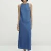 Massimo Dutti Halter - Maxi Dress - Blue -Massimo Dutti Shop ec9fa6fb60284434b8825948b93d1829