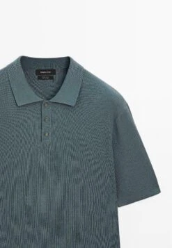 Massimo Dutti WIDE SHORT SLEEVE POLO COLLAR - Polo Shirt - Blue -Massimo Dutti Shop ecb4791af1114e229a11f43c325ab4bf