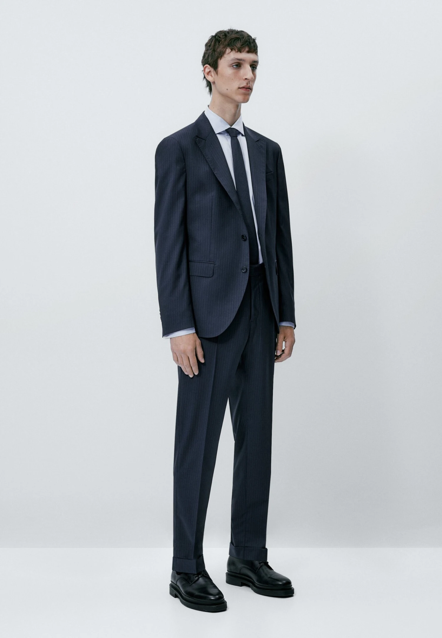 Massimo Dutti Pinstripes Super S- Chinos - Blue Black Denim 4 Massimo Dutti Pinstripes Super S- Chinos - Blue Black Denim - Image 2