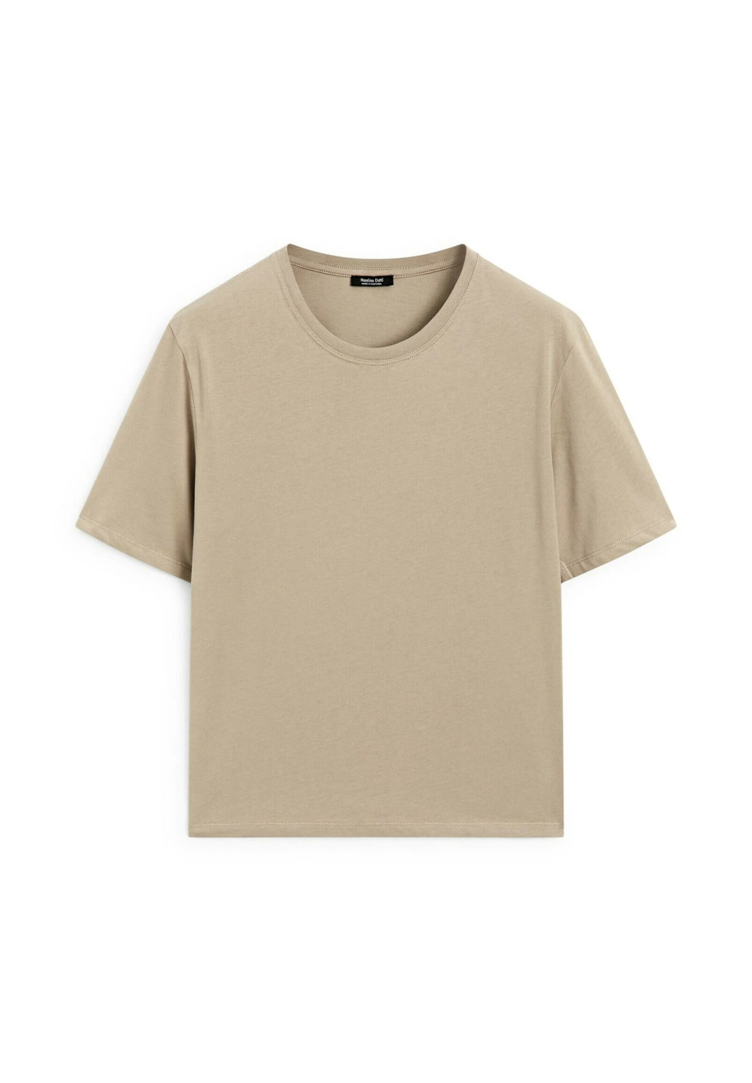 Massimo Dutti REGULAR FIT SHORT SLEEVE - Basic T-shirt - Khaki 6 Massimo Dutti REGULAR FIT SHORT SLEEVE - Basic T-shirt - Khaki - Image 4