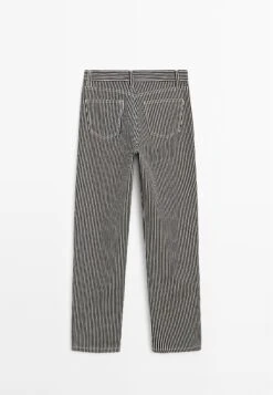 Massimo Dutti STRIPED LOW-RISE STRAIGHT-LEG - Straight Leg Jeans - Dark Blue -Massimo Dutti Shop ed6b0e3bd6954b0491ee55a855babd65