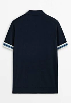 Massimo Dutti Contrast Short Sleeve - Polo Shirt - Blue -Massimo Dutti Shop ed8150d6a5b8481cb62f14e7f9c597d8