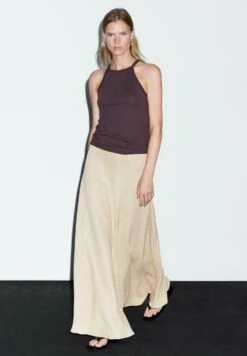 Massimo Dutti LONG HERRINGBONE - A-line Skirt - Beige -Massimo Dutti Shop edb173ee27f148c8af5b42a7eb5f3501