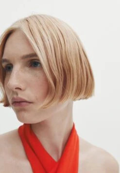 Massimo Dutti Gathered Crossover Halter Neck- Day Dress - Coral -Massimo Dutti Shop edb41a453e484e72b5f3238652252cd8