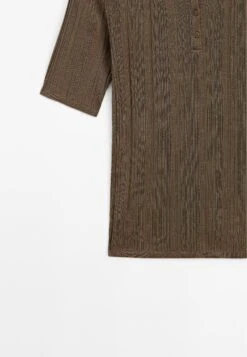 Massimo Dutti SHORT SLEEVE WITH RIBBED DETAIL - Polo Shirt - Brown -Massimo Dutti Shop edbef41caf5c404896f4943d69af1c37