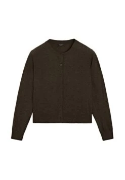 Massimo Dutti BUTTONED WITH CREW NECK - Cardigan - Mottled Dark Brown -Massimo Dutti Shop edc17bf875ac45298b7e50db491412de 1