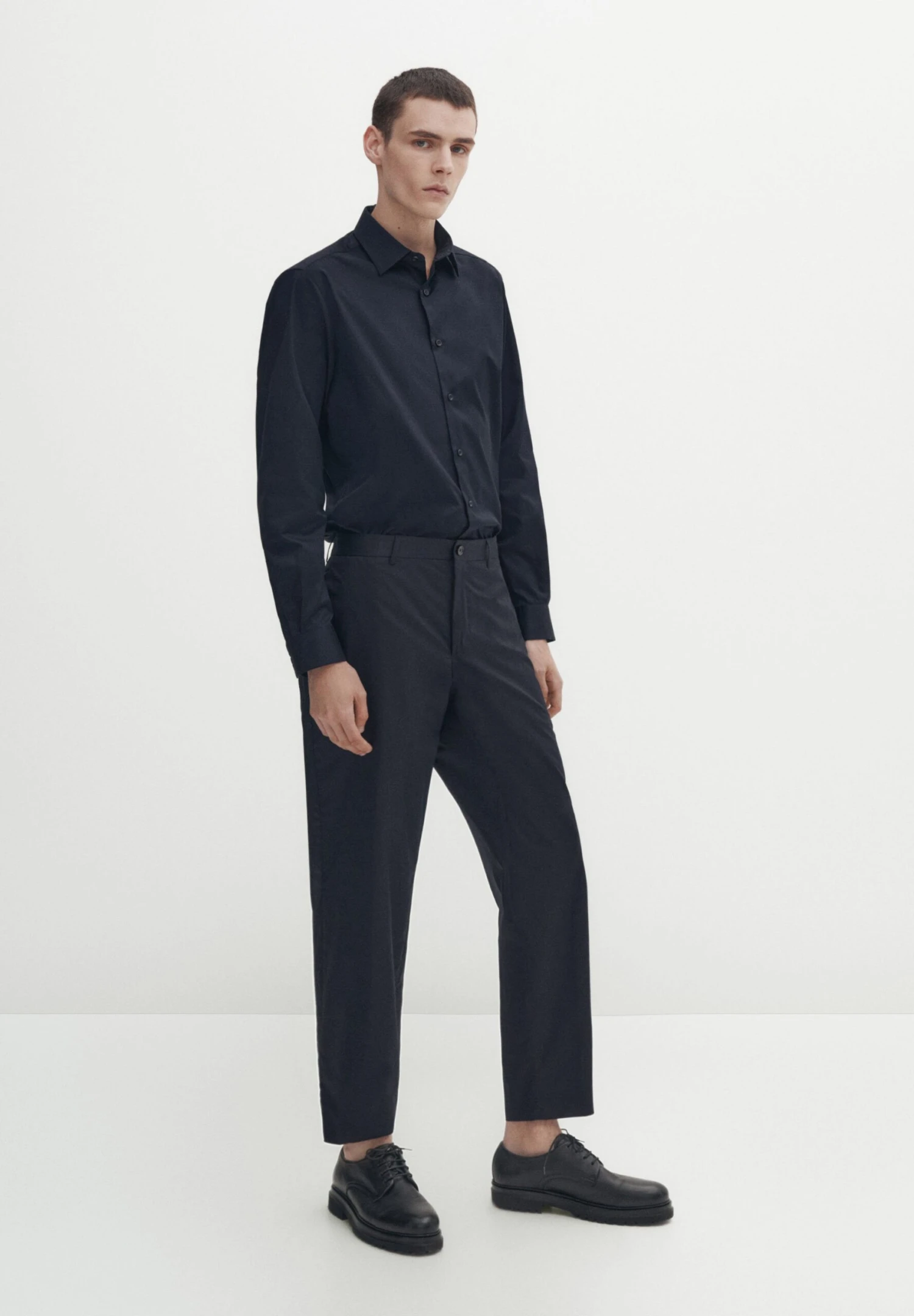 Massimo Dutti Stretch Slim-Fit - Formal Shirt - Dark Blue 4 Massimo Dutti Stretch Slim-Fit - Formal Shirt - Dark Blue - Image 2