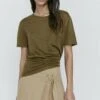 Massimo Dutti Short Sleeve- Basic T-Shirt - Khaki -Massimo Dutti Shop ee1dde7df762441983e7d7ff18c4060e