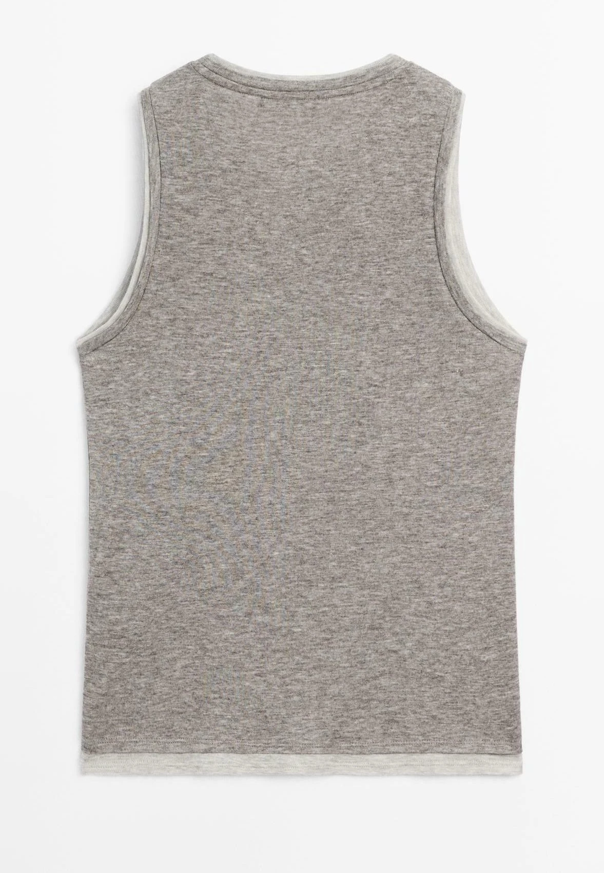 Massimo Dutti SLEEVELESS WITH DOUBLE TRIM - Basic T-shirt - Grey 8 Massimo Dutti SLEEVELESS WITH DOUBLE TRIM - Basic T-shirt - Grey - Image 6
