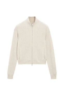 Massimo Dutti ZIP-UP WITH BUTTONS - Cardigan - Beige -Massimo Dutti Shop ee482a7d24fe4082a8bd040a50051ba2
