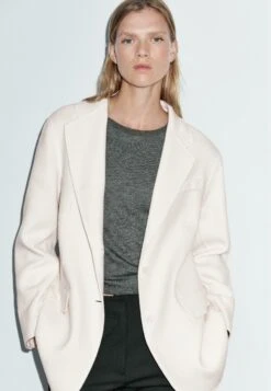 Massimo Dutti LAPEL COLLAR WITH DETACHABLE SCARF - Short Coat - White -Massimo Dutti Shop ee546e8bd3eb49b3b4883090ddddf43f