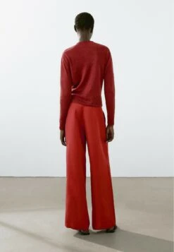 Massimo Dutti FLOWING WITH DARTS - Trousers - Red -Massimo Dutti Shop eed05efbd40941bdb6d56b8242432e41