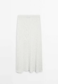 Massimo Dutti FLARED MIDI - Maxi Skirt - White -Massimo Dutti Shop eedbc8f4b7a142049e236209d1837810