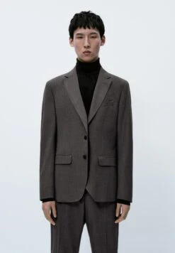 Massimo Dutti Blazer Jacket - Light Grey