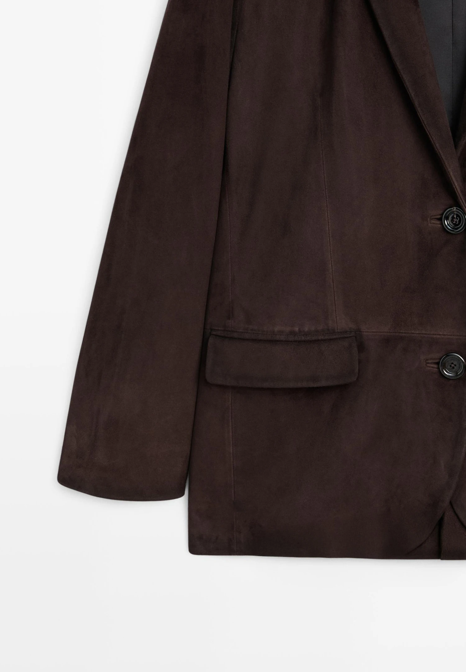 Massimo Dutti SUEDE FINISH WITH POCKETS - Leather Jacket - Dark Brown 9 Massimo Dutti SUEDE FINISH WITH POCKETS - Leather Jacket - Dark Brown - Image 7