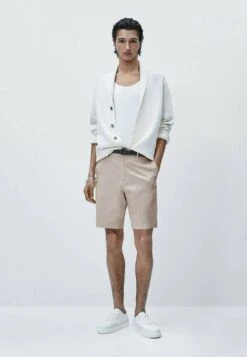 Massimo Dutti Stretch Bermuda- Shorts - Beige