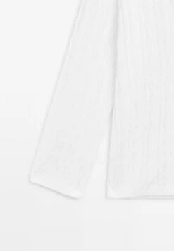 Massimo Dutti WIDE V-NECK OPEN-KNIT - Jumper - White -Massimo Dutti Shop ef1e063461b846a58772cd600d57e592