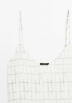 Massimo Dutti FLARED CHECK MIDI - Maxi Dress - White -Massimo Dutti Shop ef1e190d691144b1a480691c5a4060a8